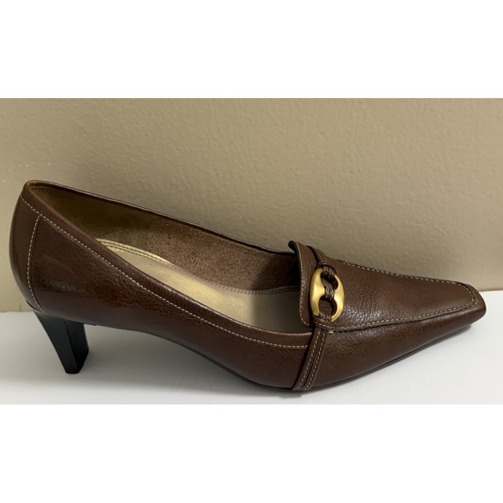 UNISA Pumps Bro Leather Horsebit Kitten Heel 2.5"-3" Women's 10B - Picture 3 of 10